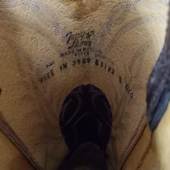 Tony Lama leather pull on vintage boots dark brown sz 9.5 EE leather sole - Picture 8 of 9